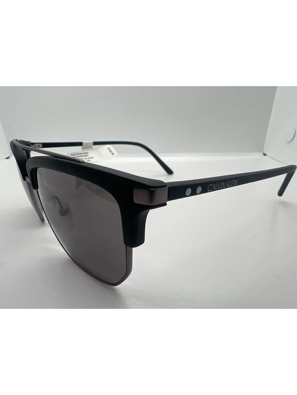 Calvin Klein Men's Matte Black Geometric Sunglasses